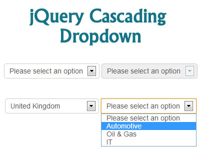 jQuery Cascading Dropdown Plugin
